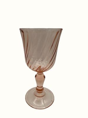 Vintage 5 3/4” tall Black France Rosaline Pink Wine Glasses (15)