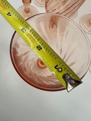 Twelve Vintage Rosaline Pink Wine Glasses (12)