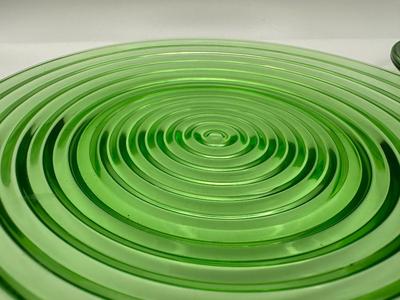 Set of (4) Vintage Anchor Hocking Green Plates