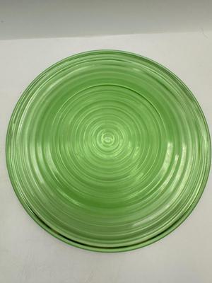Set of (4) Vintage Anchor Hocking Green Plates
