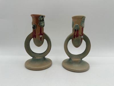 Roseville Pottery Candle Holders