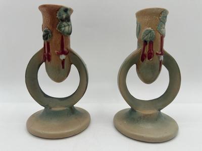 Roseville Pottery Candle Holders