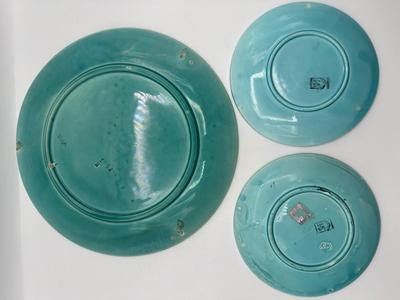 MAJOLICA Stamped Three Plates