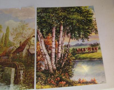Antique Smaller Colorful Scenic Prints