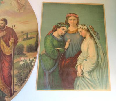 Two Antique Religious Theme Prints