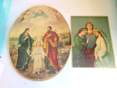 Two Antique Religious Theme Prints
