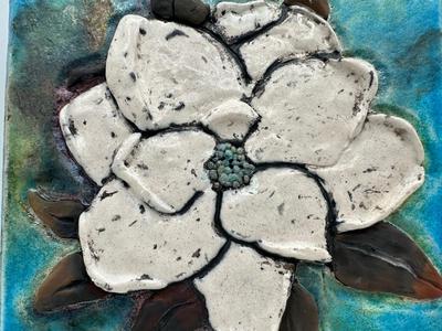 Signed Magnolia Painted Pottery
