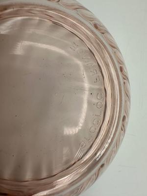 Vintage France Rosaline Pink Swirl Glass Serving Bowls