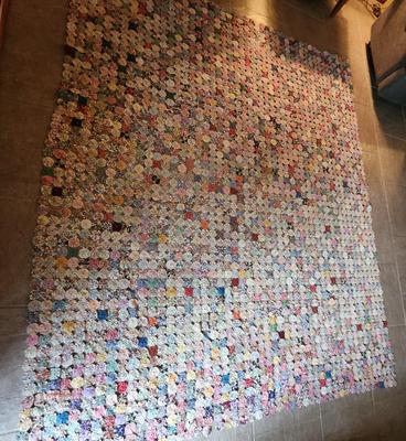 Beautiful YoYo Quilt Top - King Size