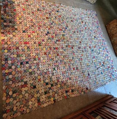 Beautiful YoYo Quilt Top - King Size
