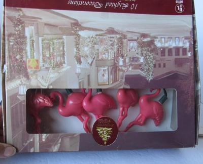 Novelty Christmas Tree Lights, Pink Flamingos #1