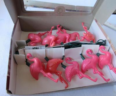 Novelty Christmas Tree Lights, Pink Flamingos #1