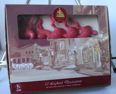 Novelty Christmas Tree Lights, Pink Flamingos #2