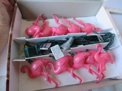 Novelty Christmas Tree Lights, Pink Flamingos #2