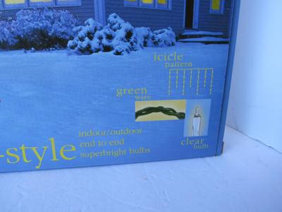 Unused Box of Mini Icicle Lights, Clear