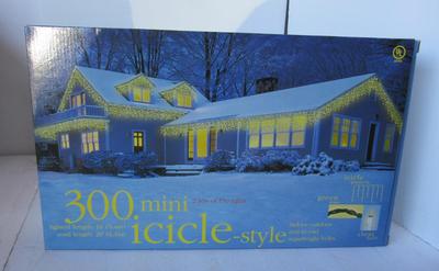 Unused Box of Mini Icicle Lights, Clear