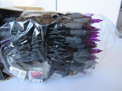 Unused Box of Icicle Christmas Lights, Purple