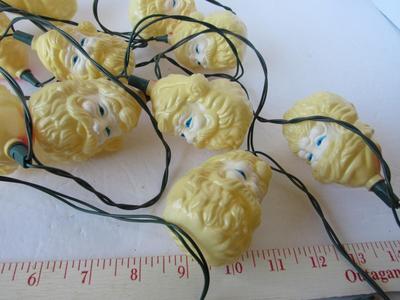 Vintage Santa Head Plastic Novelty Christmas Tree Lights #1