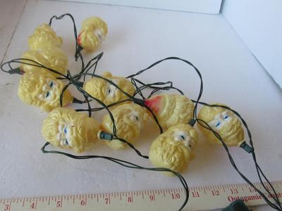 Vintage Santa Head Plastic Novelty Christmas Tree Lights #1
