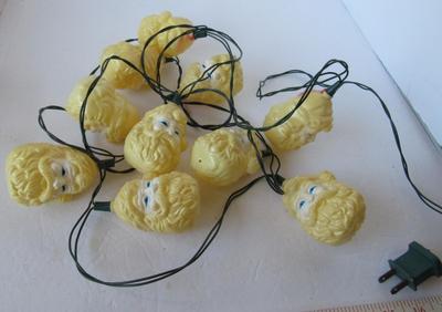 Vintage Santa Head Plastic Novelty Christmas Tree Lights #2