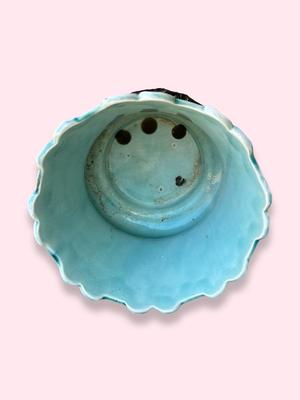 VIintage 8" MAJOLICA Stamped WESSEL BUNN Plant Pot