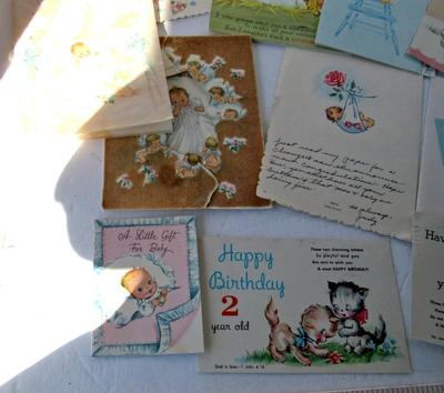 Lot of Vintage Retro Used Baby and Kids Cards