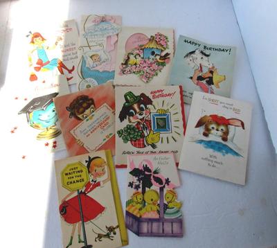 Retro Used Greeting Card Lot