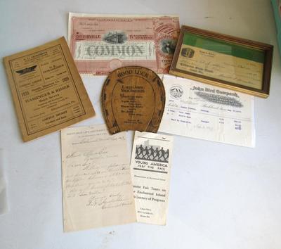 Vintage Paper Ephemra Lot, Letter Dated 1893, Milwaukee Good Luck Souvenir, More