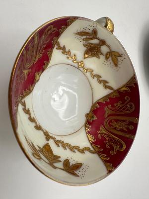 Hand-Painted Japan Teapot, Cups and Saucers