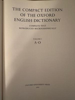 The Compact Edition of the Oxford English Dictionary - 2 Volume Set