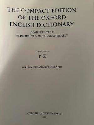 The Compact Edition of the Oxford English Dictionary - 2 Volume Set