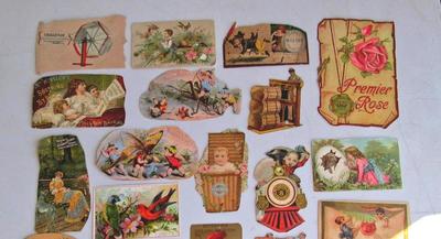 Large Lot of Scrapbook Advertising Cards