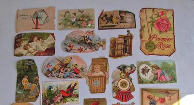 Large Lot of Scrapbook Advertising Cards