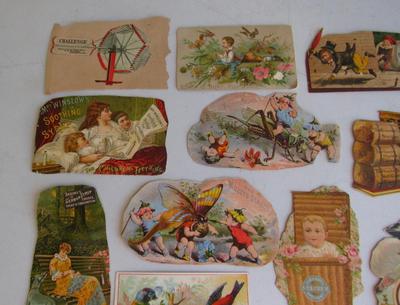 Large Lot of Scrapbook Advertising Cards