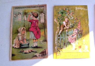 Nice Lot Antique Advertising Cards From Old Scrapbook