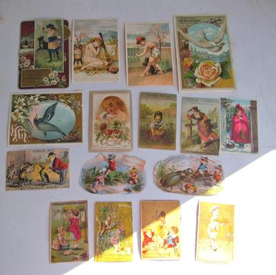 Nice Lot Antique Advertising Cards From Old Scrapbook