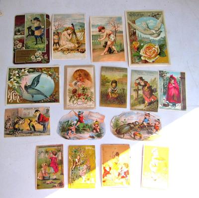 Nice Lot Antique Advertising Cards From Old Scrapbook