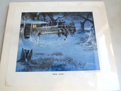 Western Artist Bill Jaxon, Oaklahoma City, Hi Ho Hi Ho Print, 1995