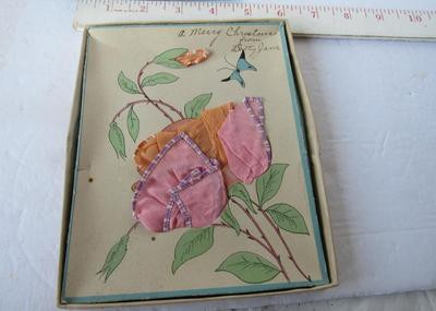 Nice Vintage Gift Card Hankie In Original Box