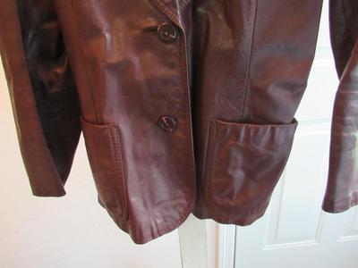 Older 1980s Ladies Leather Jacket, Opera, Montreal, NY Label