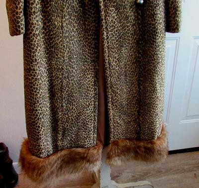 Women's Vintage Faux Fur With Real Fur Collar and Hem Coat