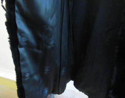 Vintage Ladies Long Black Fur Coat, Possibly Rabbit Fur