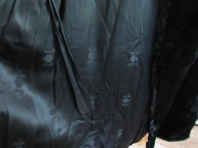 Vintage Ladies Long Black Fur Coat, Possibly Rabbit Fur