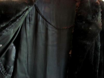 Vintage Ladies Long Black Fur Coat, Possibly Rabbit Fur