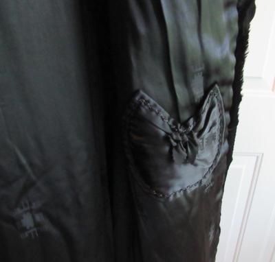 Vintage Ladies Long Black Fur Coat, Possibly Rabbit Fur