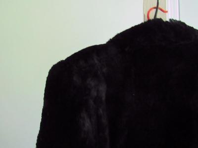 Vintage Ladies Long Black Fur Coat, Possibly Rabbit Fur