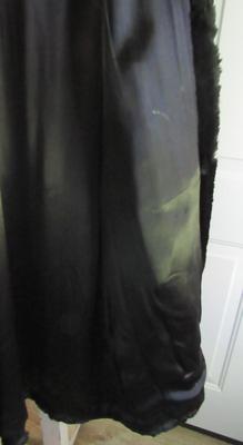 Vintage Longer Length Dark Black Fur Coat, Possible Rabbit Fur