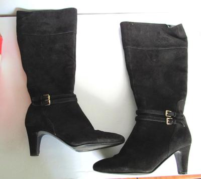 Women's Tall Suede High Heeled Boots, Bandolino, 8 1/2M