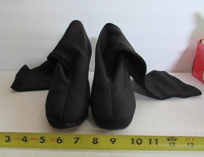 Women's Tall Black Boots, High Heeled, 8 1/2M