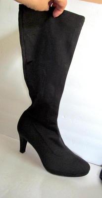 Women's Tall Black Boots, High Heeled, 8 1/2M